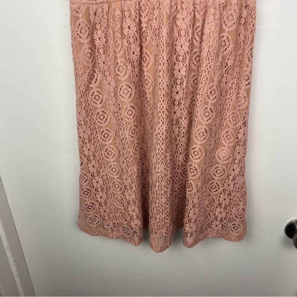 Monteau Peachy Pink Floral Lace Mini Dress Juniors Medium - Picture 4 of 8